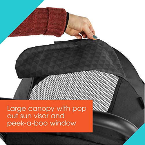 Summer Infant 3Dpac CS Compact Stroller, Black – Car Seat Adaptable Baby Lightweight Stroller with Convenient One-Hand Fold, Reclining Seat and Extra-Large Canopy - Image 4