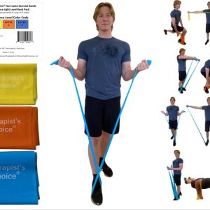 Therapist’s Choice® Professional Non-Latex Resistance Bands for Upper and Lower Body Exercise Workouts, Physical Therapy, Lower Pilates, and Rehab, 25 Yard (75 Feet) Roll Bulk Roll