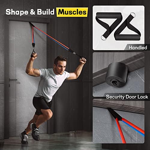 Resistance Bands, Resistance Band Set, Workout Bands, Exercise Bands for Men and Women, Exercise Bands with Door Anchor, Handles, Legs Ankle Straps for Muscle Training, Physical Therapy, Shape Body - Image 4