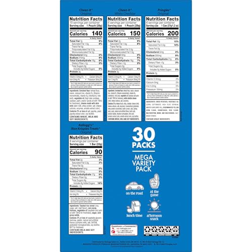 Kellogg's Cheez-It, Pringles & Rice Krispies Treats Snacks Mega Variety Pack, 30.1oz Box (30 Count) - Image 3