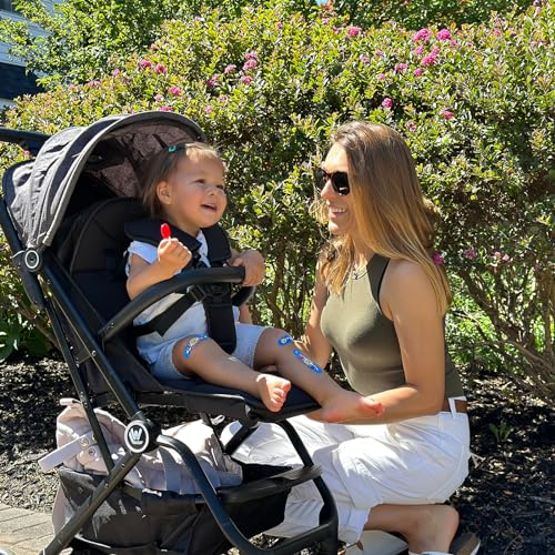 Lightweight Baby Stroller, Compact Travel Stroller with Sleep Shade, Oversize Basket, One Hand Easy Foldable Pram for Airplane Travel and More - Image 6