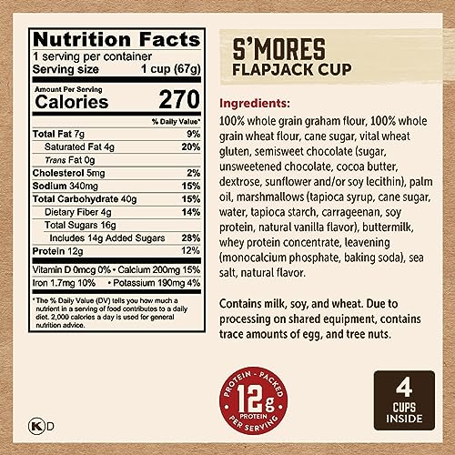 Kodiak Cakes Protein Pancake On The Go Flapjack Cups Mix; Buttermilk, Chocolate Chip, & S’mores Variety Pack - Image 2