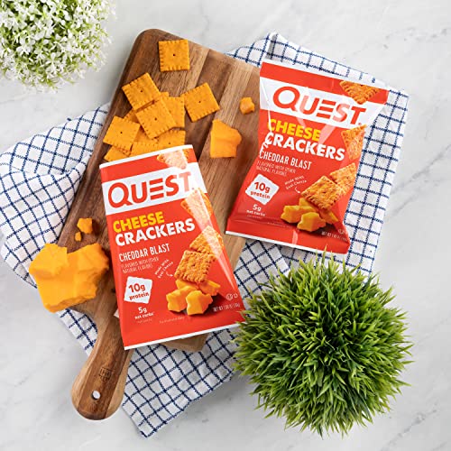 Quest Nutrition Cheese Crackers, Cheddar Blast, 10g Protein, 5g Net Carbs, 1g Sugar, Made with Real Cheese, 12 Packs (1.06 oz bags) - Image 6
