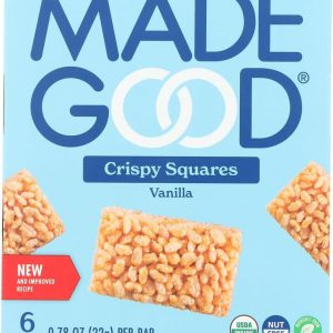 MadeGood Vanilla Crispy Squares, 6 Healthy Snacks, 0.78oz