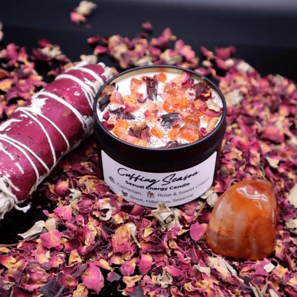 BlkGrlMagick Love Manifestation Carnelian Crystal Candle for Love Attraction, Relationship Goals, Marriage, Twin Flame Connection, Love Spells, Smoky Rose Scented Natural Herb Magick (4oz Tin) - Image 7