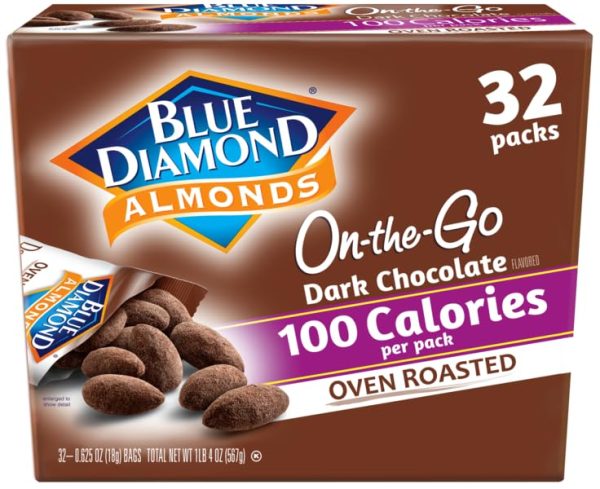 Blue Diamond Almonds Dark Chocolate Cocoa Dusted Snack Nuts, 100 Calorie Packs, (Pack of 1, 32 Count Toal) - Image 3