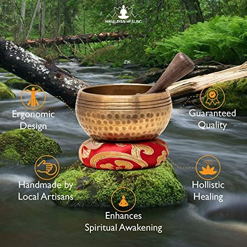 Tibetan Singing Bowls Set~ Meditation Sound Bowl hand Hammered in Nepal For Yoga, Meditation, Mindfulness, Healing & Chakra balancing~ (3 inch) - Image 4